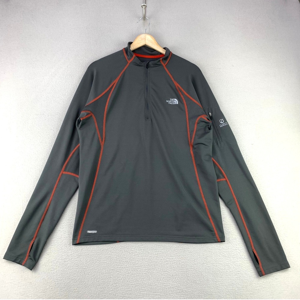 The North Face Flight‎ Series VaporWick Pullover Mens M Gray 1/4 Zip Thumbholes